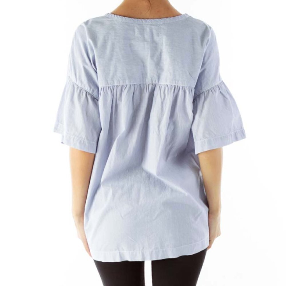 Max Studio Blue Pinstripe Shirt - Picture 3 of 3